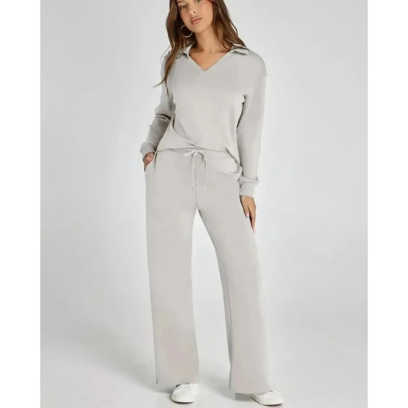 Dame todelt sæt – Afslappet sweatsuit med lange ærmer